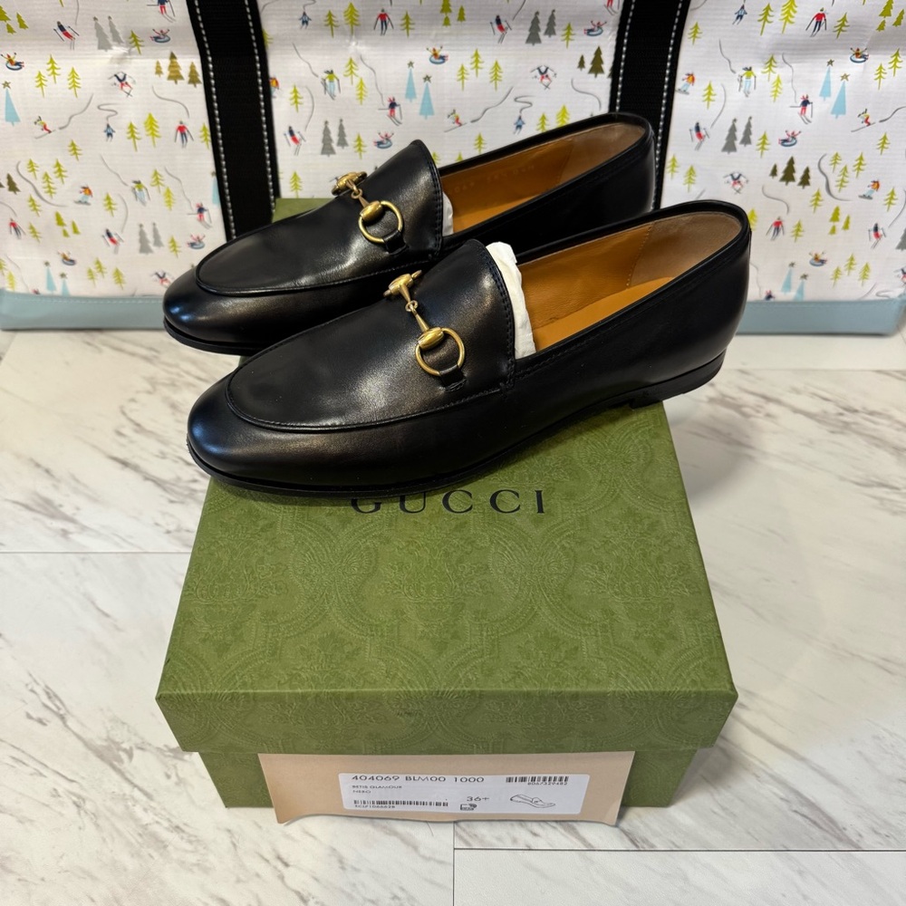 Gucci Jordaan Women’s Loafer Black Leather Size 36.5